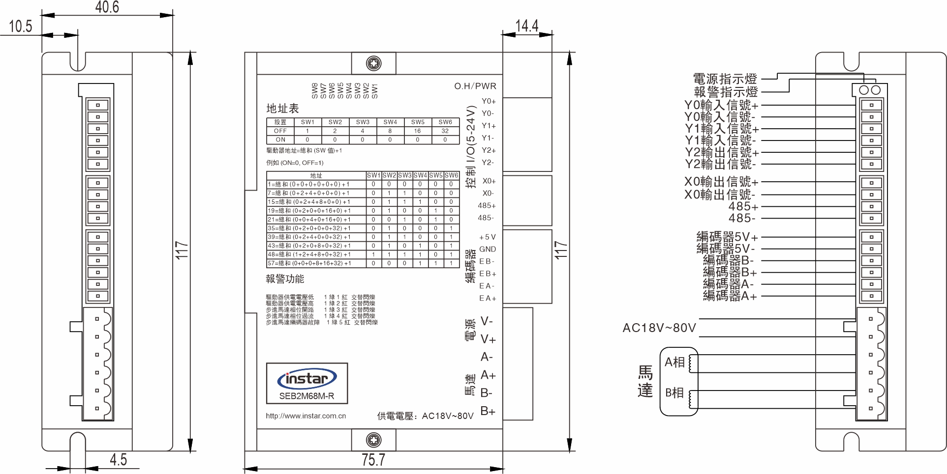 RS484總線閉迴路步進驅動器 SEB2M68M-R RS484總線閉迴路步進驅動器 SEB2M68M-R