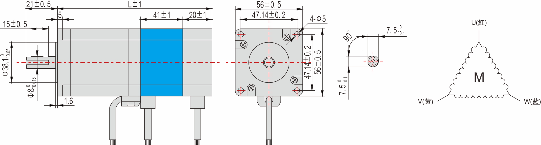 56mm 系列 帶煞車閉回路步進馬達 56mm 系列 帶煞車閉回路步進馬達