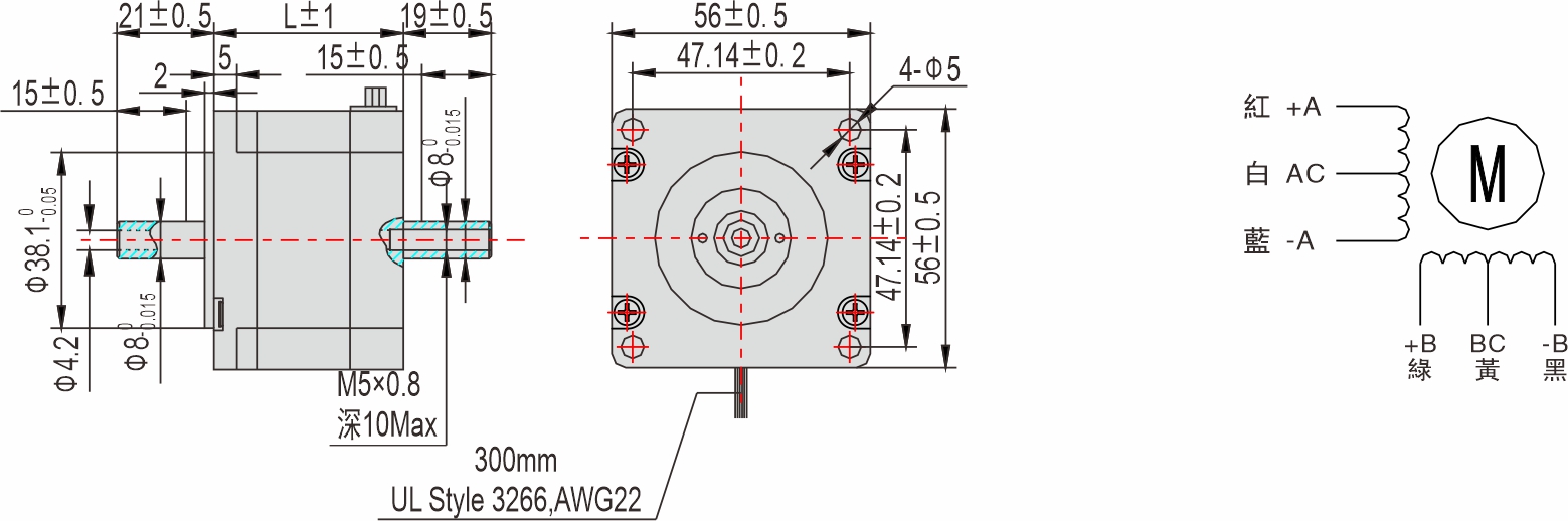 英士達機電 56mm中空軸步進馬達